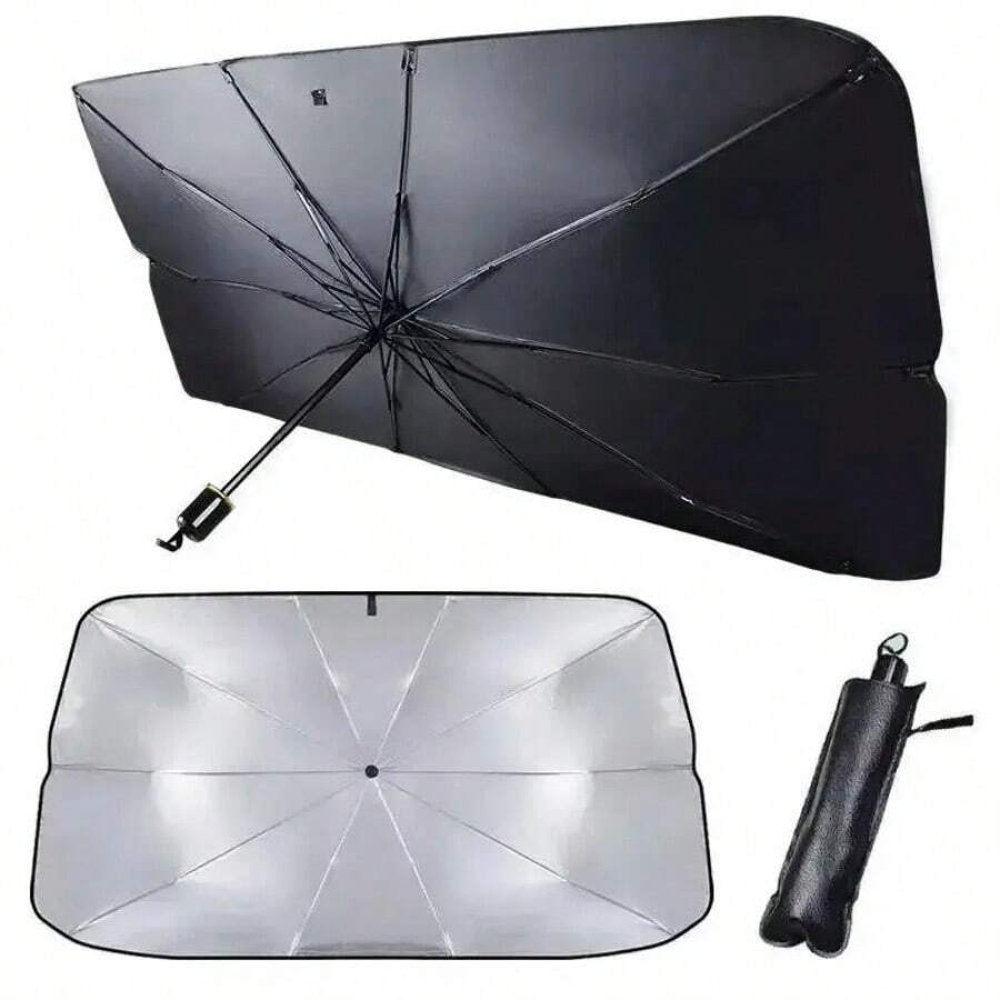 1 pieza Parasol para parabrisas de coche, parasol para parabrisas de coche plegable, fácil de almacenar y usar, adecuado para todos los tamaños de parabrisas de coche