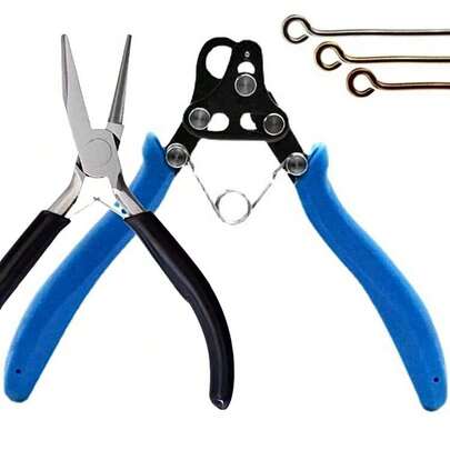 Alicates de 1.5/2.25/3mm para anillos, herramienta de doblado de alametal para hacer joyería, alicates de 9 giros, alicates de 9 puntas, alicates de bobinado de doble uso con ranuras y función de corte, para hacer y reparar joyería (aficionados y principiantes)