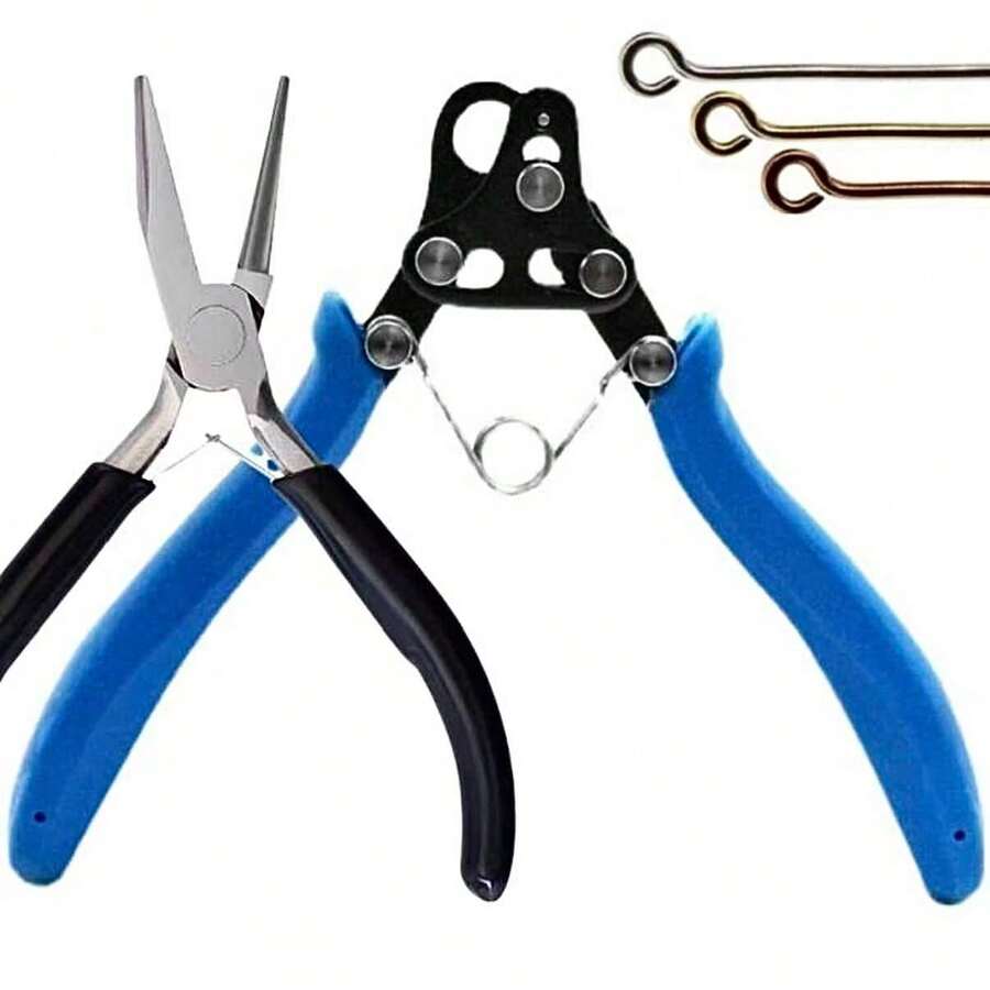 Kìm vòng 1.5/2.25/3mm, dụng cụ uốn dây kim loại dùng để làm đồ trang sức, kìm 9 đầu xoắn, kìm 9 ngạnh, kìm cuộn hai chức năng có rãnh và chức năng cắt, dùng để làm và sửa chữa đồ trang sức (Người đam mê và người mới bắt đầu)