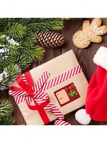 200pcs/Roll Christmas Gift Tags Stickers, 2 Inch X 1.5 Inch, Assorted Styles And Patterns, Universal Self-Adhesive Labels For Holiday Gift Wrapping