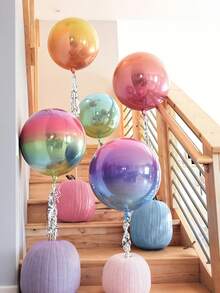 10 pièces Ballons ronds dégradés en feuille - 22 pouces, décorations de fête multicolores, convient pour les anniversaires, les événements de célébration, les mariages, les fiançailles, Thanksgiving, la saison des récoltes, Noël, les anniversaires, les célébrations de la rentrée scolaire, les fêtes à thème, la décoration intérieure