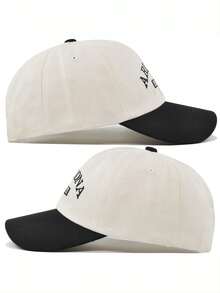 Outdoor Sports Casual Street Color Block Baseball Cap, Spring/Summer Letter Embroidery Curved Brim Hat, Unisex Couple Student Simple Comfortable Golf Outdoor Sun Protection Cap