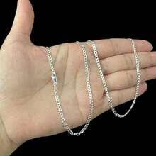 Men's Grumet Necklace Cord 2mm 925 Silver Plated 50cm 60cm70cm 80cm - Bạc - Xem 5