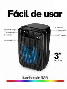 3-Inch Rechargeable Portable Bluetooth Speaker - Black - View 2