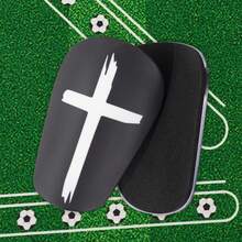 1 Pair Cross Pattern Football Shin Guards, Comfortable Wear - Suitable For Football, Basketball, Baseball And Other Sports - Football Training Equipment