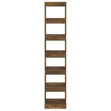 Librería/Bifurcador Larryhot Roble Ahumado 40x30x198 cm, resistente y duradera, fácil de montar, estilo decorativo, adecuadA, Para guardar adornos, figuras, libros, pequeños objetos, etc. - Marrón - Ver 5