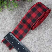 1pc Plaid Burlap Ribbons Wired Edge Tape Christmas Ribbon For Gift Wrapping DIY Hair Bows Christmas Decoration