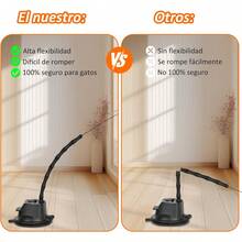 5pcs Juguetes para Gatos Interactivos, 2 Pajaritos Voladores con Campanas, Varita Juguete para Gato, Ventosa Fija, Cuerda Pegajosa, Juguetes Gato Divertidos y Resistentes - 1 - Ver 5