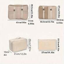 7-Piece Large Capacity Travel Storage Bag - Independent Compartment For Organizing Clothes, Pants, Shoes, And Socks, Compressed And Space Saving Zipper Closure, Durable Polyester Luggage Bag, Suitable For Outdoor Travel, Hand Washing/Dry Cleaning, Navy Blue, Convenient Packaging Solution, Easy To Clean Material, Compact Design, Essential For Business Trips