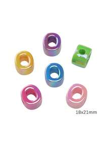 10 件/26 件电镀亚克力大孔英文字母珠，DIY 手机挂绳，休闲鞋饰，手工珠宝配饰，节日礼物 - 馬卡龍鍍彩字母 - 查看 25