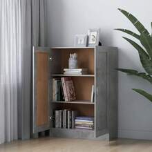 Librería Larryhot Gris Hormigón 82,5x30,5x115 cm Madera industrial, resistente y duradera, fácil de montar, estilo decorativo, adecuadA, Para guardar adornos, figuras, libros, pequeños objetos, etc. - Gris - Ver 3