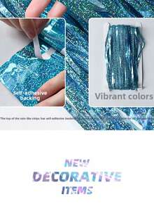 2m Laser Rain Curtain / 4m / 8m (Blue Laser + Champagne Set) / 2m (Champagne Rain Curtain) Light Gold Birthday Party Decor Background, Housewarming, Anniversary, Wedding Decor To Add Joyful Atmosphere