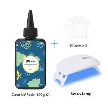 300g Crystal Clear Hard UV Resin With Light, Upgraded Formula, Solar Activated Glue Kit Transparent Ultraviolet Lamp Fast Curing For Jewelry Making Craft Decoration