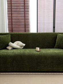 1pc Chenille Herringbone Sofa Cover, Fashion Luxury Sofa Protector, Decorative Anti-Slip Anti-Dust Anti-Scratch Sofa Cover, Suitable For All Seasons, Bedroom, Living Room, Study, Office - 抹茶綠 - 查看 10