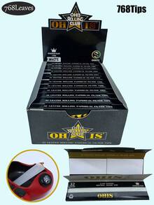 768 fogli di cartine per sigarette + 768 filtri monouso/1 scatola 110mm 32 fogli + 32 fogli/libretto filtri monouso + accessori per arrotolare a mano - cartine non candeggiati - carta gommata naturale araba - cartine 110MM - carta per sigarette classica extra sottile che brucia in modo uniforme. Regali di Natale, regali di Ognissanti, vari regali di compleanno.