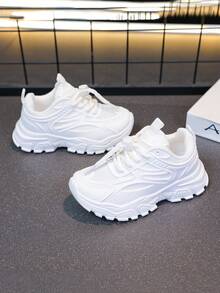 1 Pair Children's Sports Shoes, Suitable For Indoor And Outdoor Activities, Hiking, And All-Season Wear - White - View 7