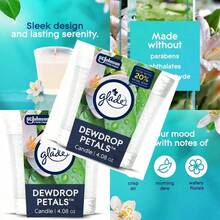 Scented Candle Jar Dewdrop Petals Air Freshener Infused With Essential Oils 4.08 Oz
