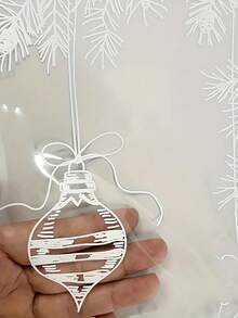 1 pieza Pegatinas navideñas para ventanas de doble cara - 38,0 cm X 59,99 cm con diseño de copos de nieve y campanas, pegatinas de PVC reutilizables y estáticas, película adhesiva de alta definición, adecuadas para decoraciones festivas, fáciles de aplicar y retirar, acabado mate, excelentes para decoraciones navideñas de ventanas - Blanco - Ver 5