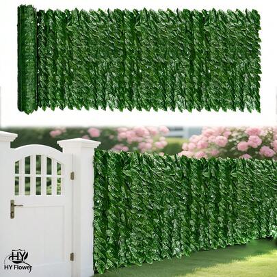 Artificial Fence Leaf Lattice Fence Yard Wall Decor Balcony Screening Railing Fake Leaf Green Plant Wall
