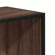 Librería Larryhot roble marrón 80,5x35x107,5 cm de madera industrial, resistente y duradera, fácil de montar, estilo decorativo, adecuadA, Para guardar adornos, figuras, libros, pequeños objetos, etc. - Marrón - Ver 7