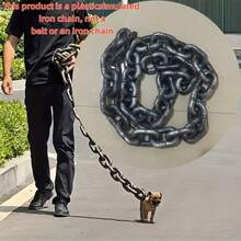 1.5m Funny Dog Leash - Giant Plastic Chain Dog Leash With Puppy Collar, Suitable For Small Dogs, Cats And Puppies - Black Funny Chain Dog Leash - Silver - View 3