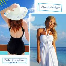 10 Pieces Cloud Iron On Patches, Sew On Tiny Cloud Embroidered Patch Appliques Clothing Dress Jackets Backpacks Pants Caps Decoration