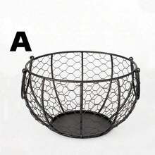 1 pièce Panier en fer tressé pour rangement des œufs, panier de rangement de cuisine en fer