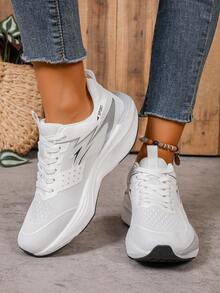 2025 Novos Tênis Femininos Brancos Leves e Respiráveis para Corrida, Sola MD Absorvente de Impacto, Tênis Esportivos de Cano Baixo na Moda, Treinamento, Fitness, Uso Casual Duplo, Calçados Esportivos Femininos, Conforto, Design de Fechamento Seguro, Alto Desempenho, Item na Moda, Essencial para Entusiastas da Saúde