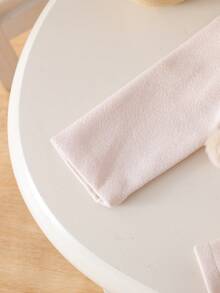 女宝宝可爱纯色花领毛绒装饰长袖开衫，蝴蝶结拼布下摆 A 字裙，配花饰帽子，适合秋冬季休闲外出 - 杏色 - 查看 7