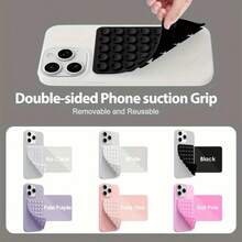 1pc, 40pcs Classic Silicone Suction Cup Double-Sided Handheld Selfie Stick And Stand, Multi-Function Sticky Phone Holder, Reusable Sticky Pad For Phone Stand Or Grip, For Selfie, Video Etc. - Easy Stick, Easy Clean, Suitable For IPhone And Android - Ideal For Shower, Video Recording And Photography Compatible With IPhone, Android Phone, Gift For Birthday, Family, Friends Phone Accessories