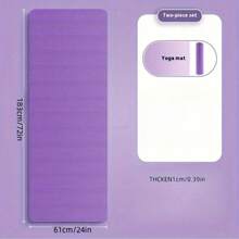 1 pieza Esterilla de yoga extra gruesa antideslizante - Esterilla de ejercicio con absorción de impactos, con correa de transporte, apta para yoga, pilates, fitness y danza - Para entusiastas del yoga y amantes del fitness - Para entrenamiento en el hogar y el estudio