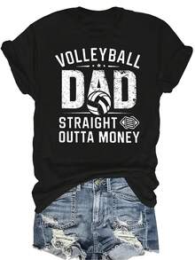 Camiseta con patrones interesantes para mujer y unisex, de verano, casual, transpirable, con cuello redondo, manga corta, estilo urbano y versátil, adecuada para adolescentes y adultos - Negro - Ver 1