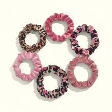 6pcs/10pcs Multicolor Velvet Scrunchies, Suitable For Girls/Women, Ponytail Hair Ties, Non-Damaging Hair Accessories ,Hair Rope Hair Ties Head Accessories Rubber Bands Beauty Home Bedroom Decor Hair Elastics,Festival,Party - Multicolor - View 24