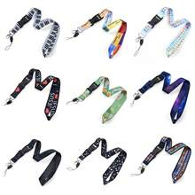 Cordón para llavero con tabla periódica de química, soporte desmontable para tarjeta de identificación con correa de arcoíris, correa para el cuello y teléfono con clip desmontable, adecuado como regalo de Acción de Gracias para maestros, arcoíris - Azul - Ver 2