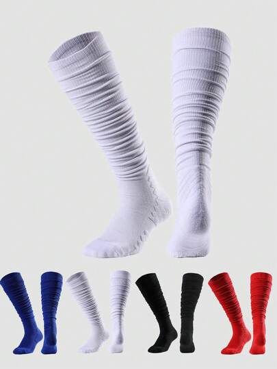 1 par de calcetines deportivos antideslizantes, calcetines de fútbol/fútbol para hombres y mujeres, calcetines largos tipo tubo por encima de la rodilla, calcetines de tripulación antideslizantes para entrenamiento, fútbol/rugby, otoño