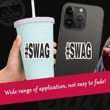 #Swag Vinyl Decal - Waterproof & Durable Sticker For Car Bumper, Laptop, Phone, Refrigerator, Toolbox, Suitcase - Stylish Black Lettering With Abstract Design