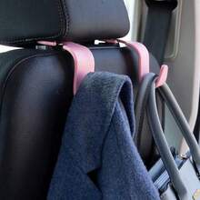 Car Seat Headrest Hook 4 Pack Hanger Storage Organizer Universal For Handbag Purse Coat Fit Universal Vehicle Car Black S Type - 粉色 - 查看 2