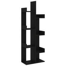 Librería Larryhot Negra 48x25,5x140 cm Madera industrial, resistente y duradera, fácil de montar, estilo decorativo, adecuadA, Para guardar adornos, figuras, libros, pequeños objetos, etc. - Negro - Ver 2