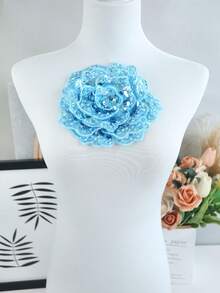 1 miếng vải thêu thủ công nhiều màu 6 lớp pha lê nổi 3D đính hạt, thích hợp làm phụ kiện quần áo, trang phục tự làm, trang trí váy cưới - Nhiều màu - Xem 10