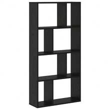 Librería Larryhot Roble Negro 60 x 20 x 120 cm Madera de ingeniería, resistente y duradera, fácil de montar, estilo decorativo, adecuadA, Para guardar adornos, figuras, libros, pequeños objetos, etc. - Negro - Ver 7