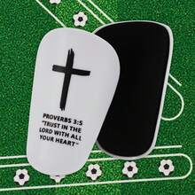 1 Pair Cross Pattern Football Shin Guards - Durable Football Gear, Fashionable Design, Comfortable, Unisex Football Accessory