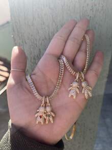 Virginia Gold Plated Studded Son Boy Girl Chain - 1 BOY - View 1