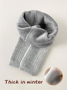 1件装女童连裤袜，婴儿幼儿打底裤，儿童七分裤长，加厚保暖，冬季款式，适合外穿和日常穿着