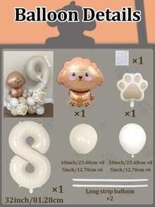 0-9 数字列气球、宠物生日装饰、狗派对装饰、用于生日派对、聚会装饰、周年纪念、节庆庆典、户外派对、场景氛围、照片装饰、派对装饰、拱门支撑套件主题气球、派对装饰、摄影道具、高品质薄膜轻质气球、庆典气球 - 彩色 - 查看 15