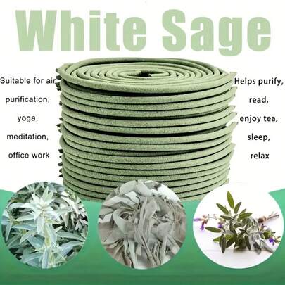 22/40pcs White Sage Spiral Incense Sticks, 3-4 Hours Burn Time, Suitable For Halloween, Christmas, Valentine's Day Gifts, Home Fragrance, Yoga Studio, Popular Among Girls
