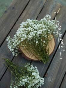 25/50/100/300pcs Artificial White Mini Dried Baby's Breath Flowers, Ivory Flower Vase Filler For Wedding, Home, Office, Party, Garden, Card Making, DIY Decor - Green Stem White Baby's Breath - View 7