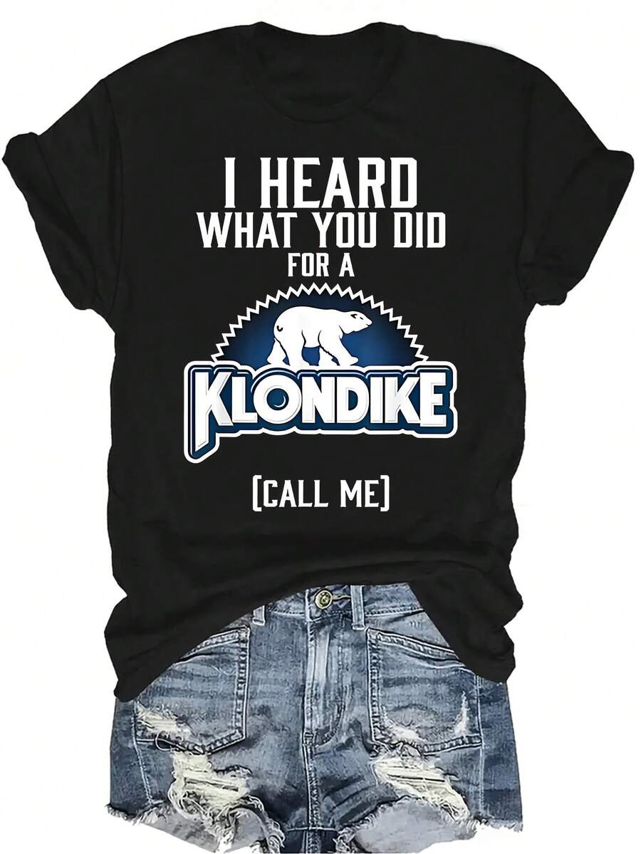 Camiseta con patrones interesantes para mujer y unisex, de verano, casual, transpirable, con cuello redondo, manga corta, estilo urbano y versátil, adecuada para adolescentes y adultos - Negro - Ver 1