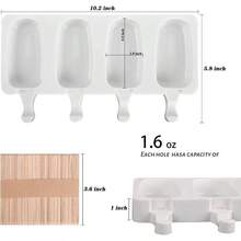 3 Pack Large Popsicle Molds 4 Cavities Cake Silicone Molds Oval Cakesicle Molds Homemade With Wooden Sticks
