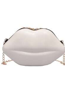 1 chiếc túi đeo chéo nữ hình môi bóng bẩy thời trang, túi xách mini độc đáo, ví nhỏ bằng da PU. - Nhiều màu - Xem 16