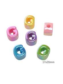 10 件/26 件电镀亚克力大孔英文字母珠，DIY 手机挂绳，休闲鞋饰，手工珠宝配饰，节日礼物 - 馬卡龍鍍彩字母 - 查看 19